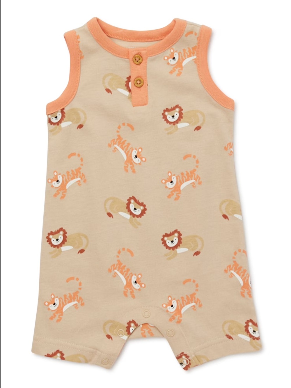 GARANIMALS Baby Boy Tank Henley Romper